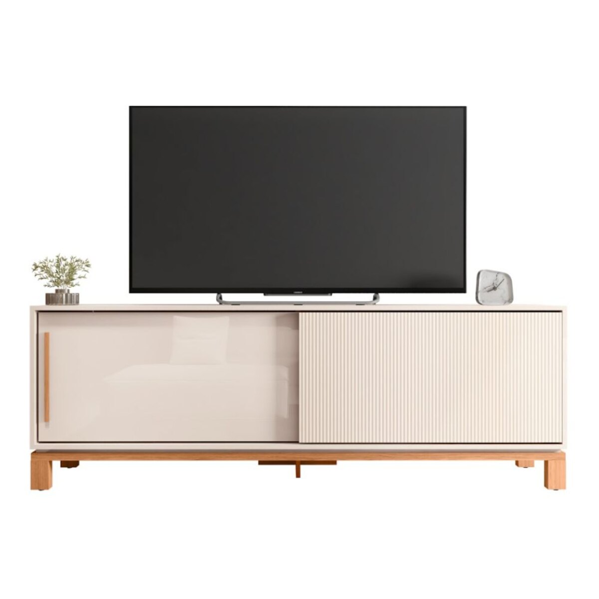 RACK TV MONDRIAN 1.8 BLANCO/FREIJO 65"