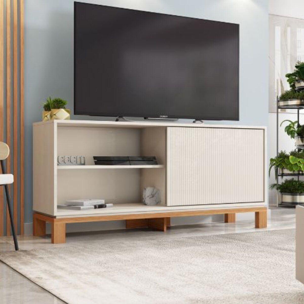 RACK TV MONDRIAN 1.36 BLANCO/FREIJO 45"-2