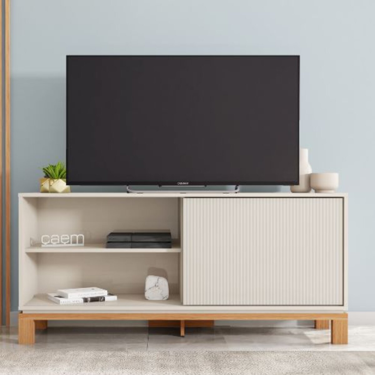 RACK TV MONDRIAN 1.36 BLANCO/FREIJO 45"-1