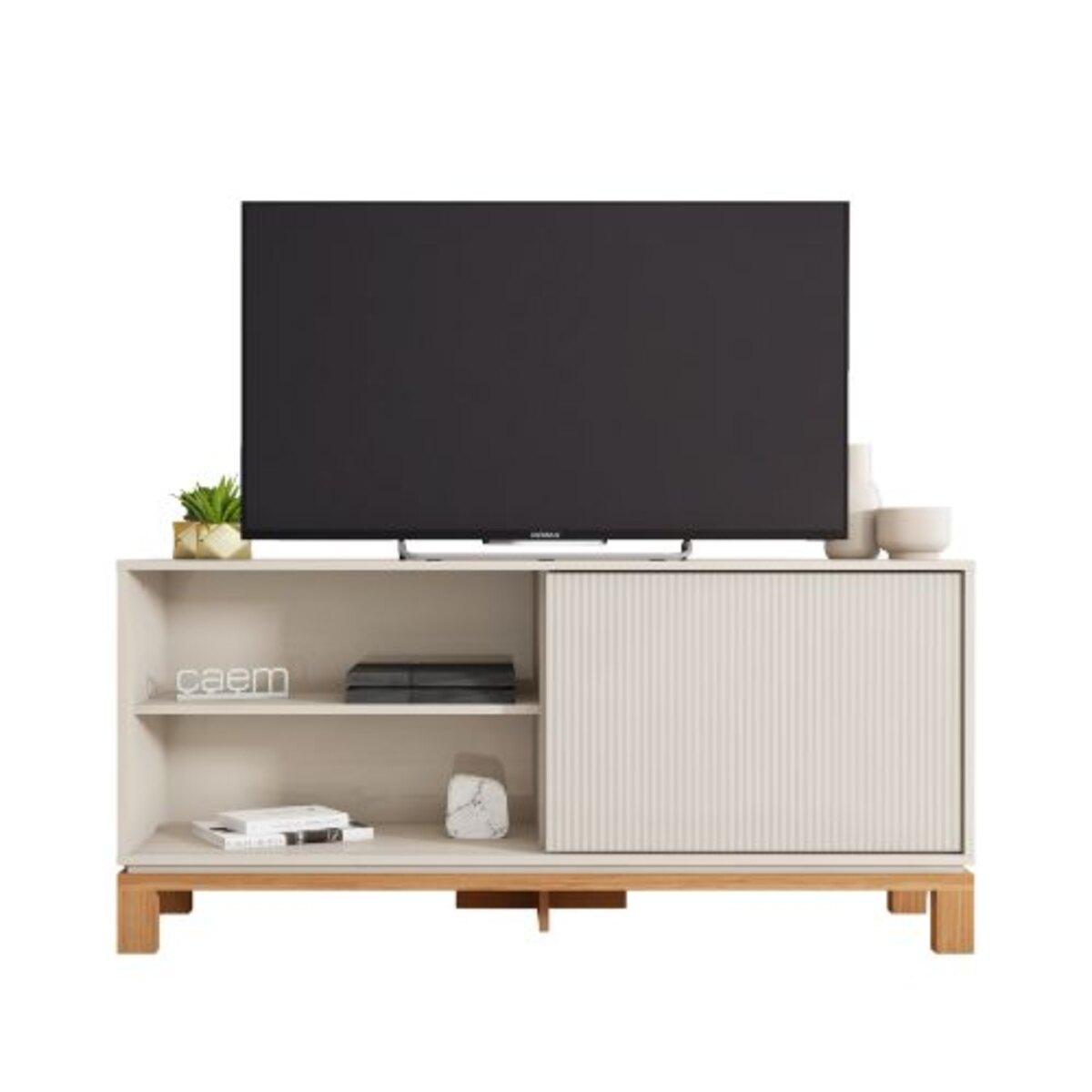 RACK TV MONDRIAN 1.36 BLANCO/FREIJO 45"