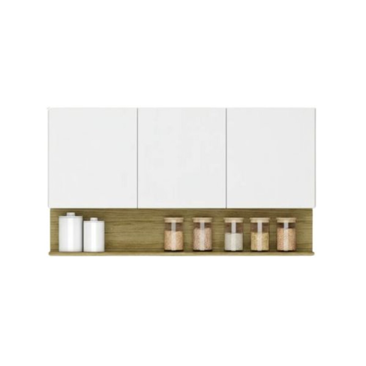 Alacena Cocina 3 Puertas Blanco Supremo 120cm Moderna 15mm