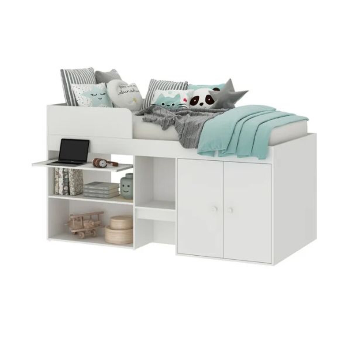 CAMA INDIVIDUAL MULTIFUNCIONAL 190X100 BLANCA BB08-BR