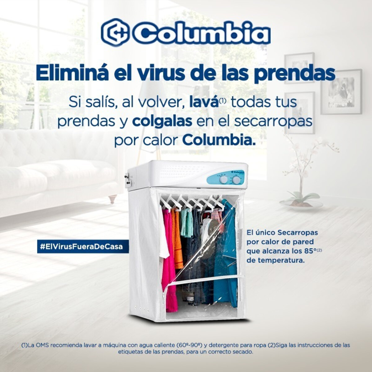 Secarropas Por Aire Caliente Columbia Scp-6000 Eléctrico Blanco 6kg-4