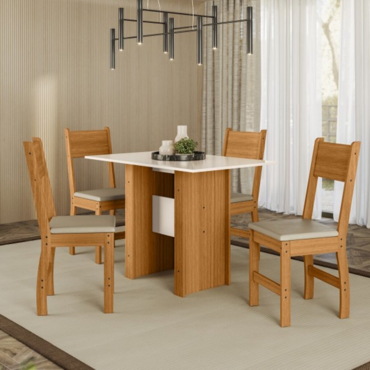 Sillas de Comedor x2 Milano Roble y Beige-1