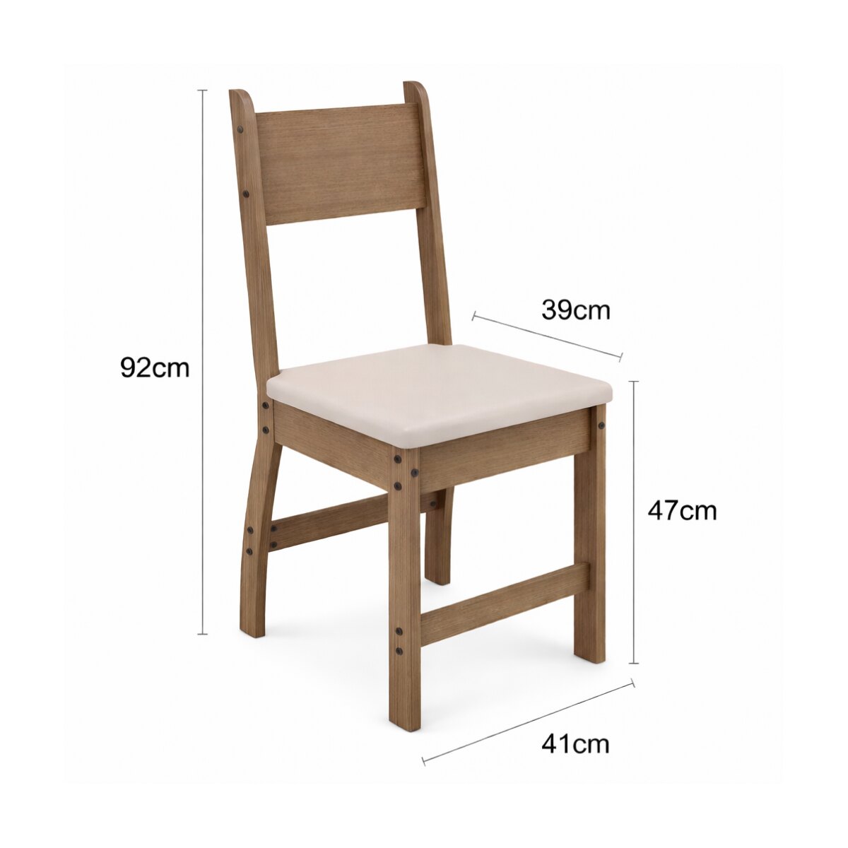 Sillas de Comedor x2 Milano Roble y Beige-3