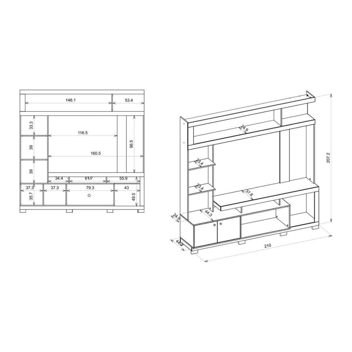 Módulo Rack TV Formosa 2.1-3