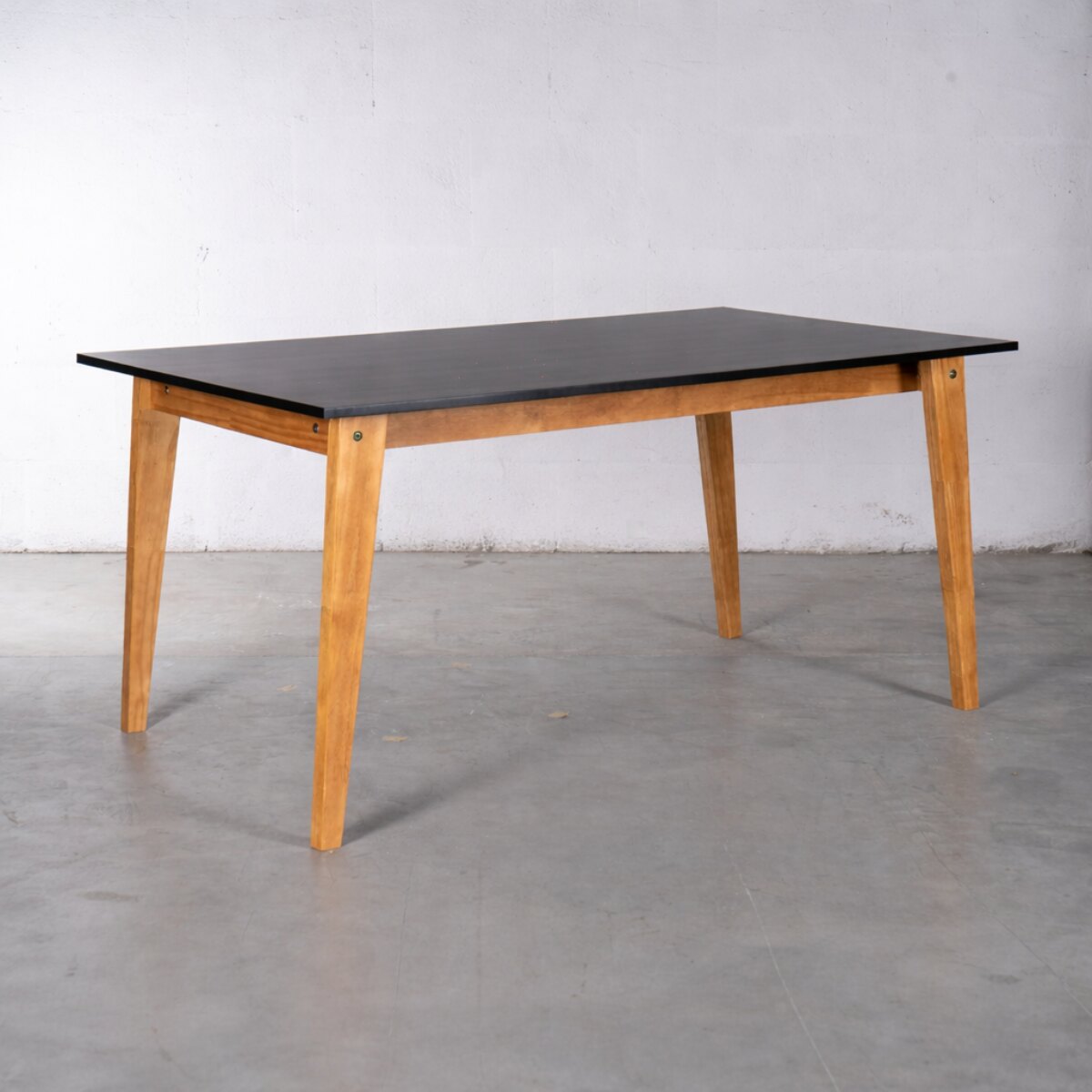 Mesa Escandinava 130 X 90 Cm Miel Tapa/negro-1