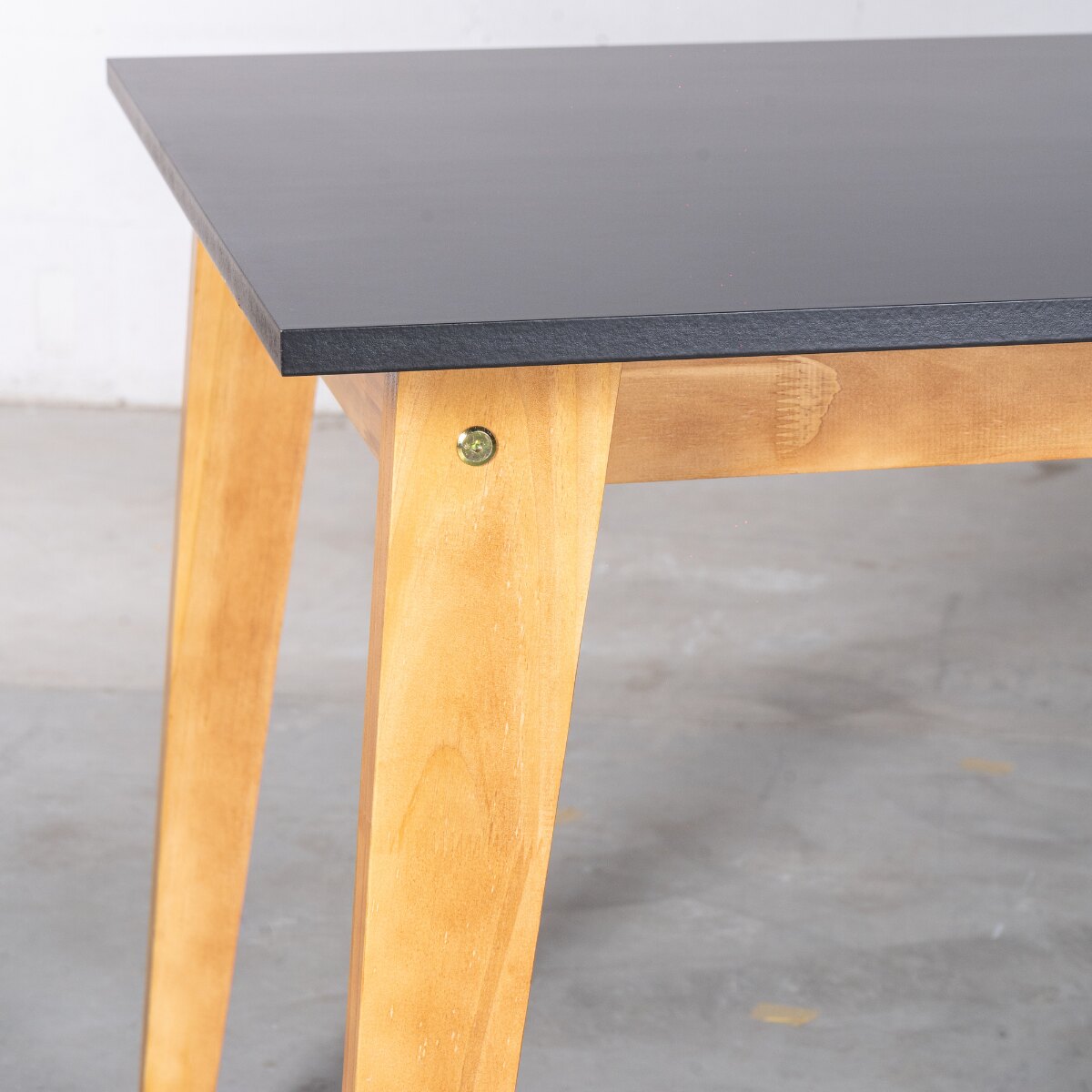 Mesa Escandinava 130 X 90 Cm Miel Tapa/negro-4