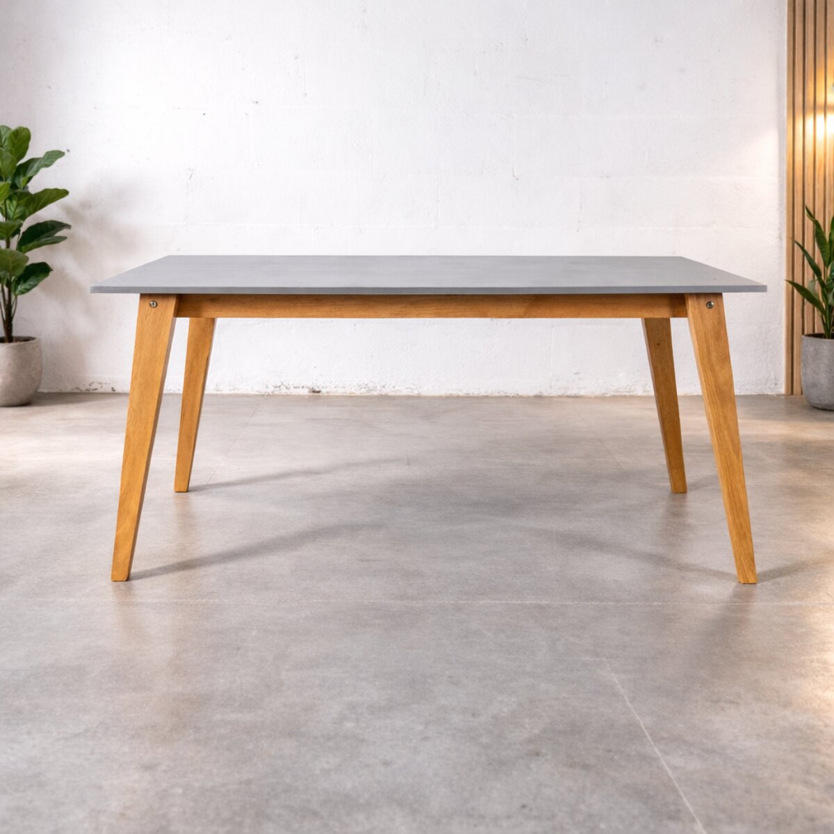 Mesa Escandinava 130 X 90 Cm Miel Tapa/Gris-3