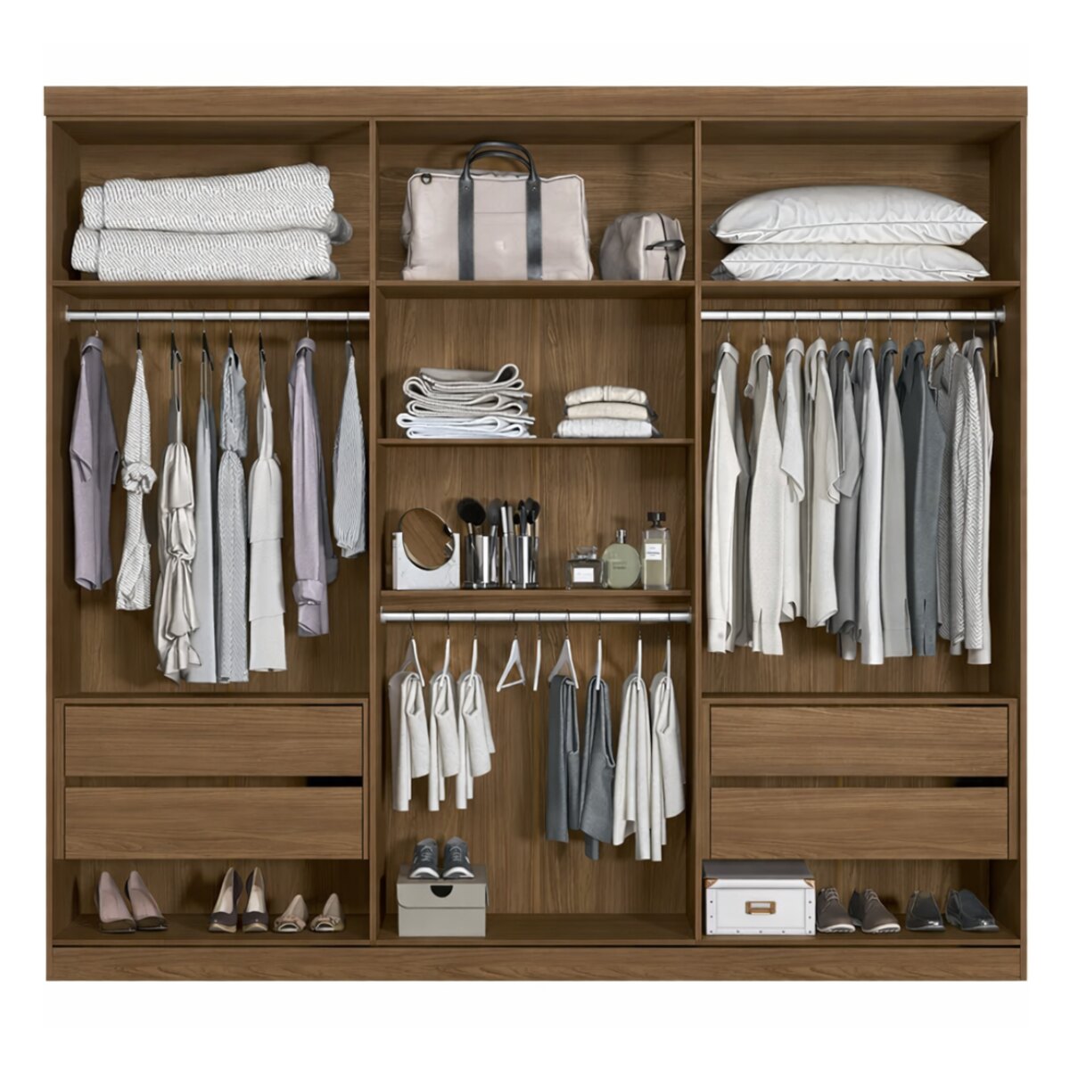 Ropero Placard Buriti 6 Puertas Jatobá Grafito-1