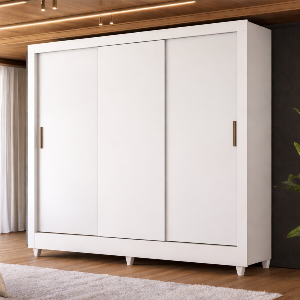 Armario Ropero Franca 3 Puertas Corredizas Blanco-4