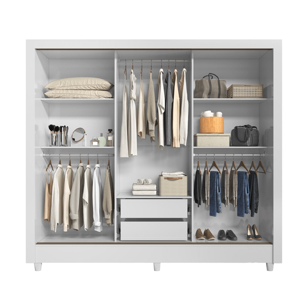 Armario Ropero Franca 3 Puertas Corredizas Blanco-2
