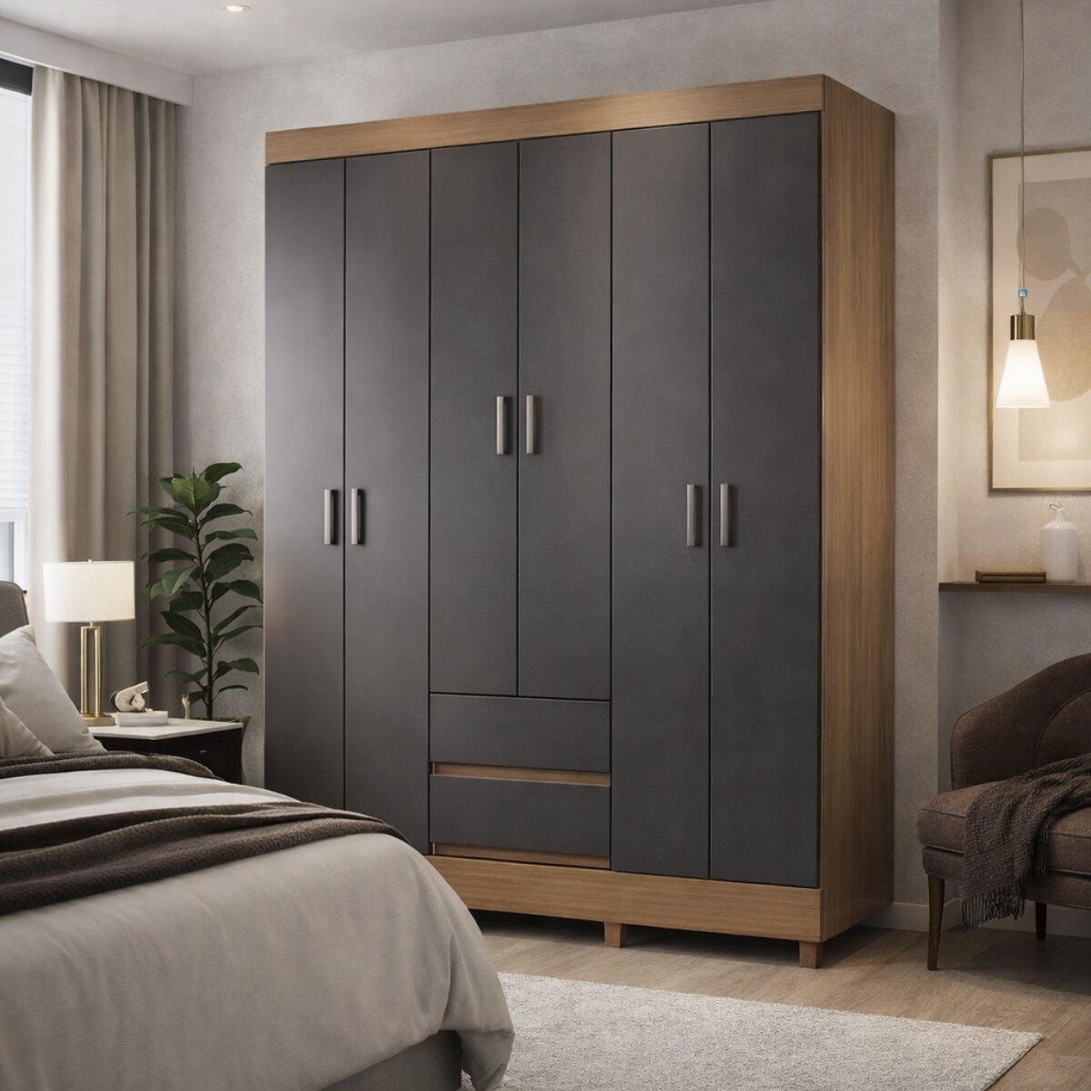 Placard Santos Andirá Fit 6.2 Jequitibá 6 Puertas 2 Cajones-2