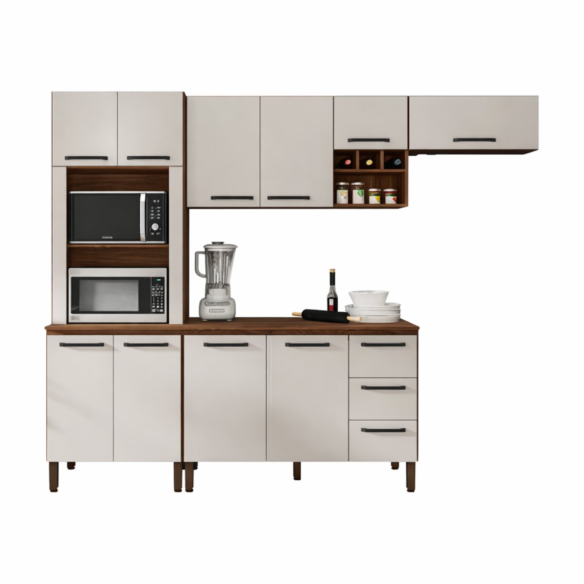 Mueble Cocina Modular 4 Piezas Ametista Nogueira White-2
