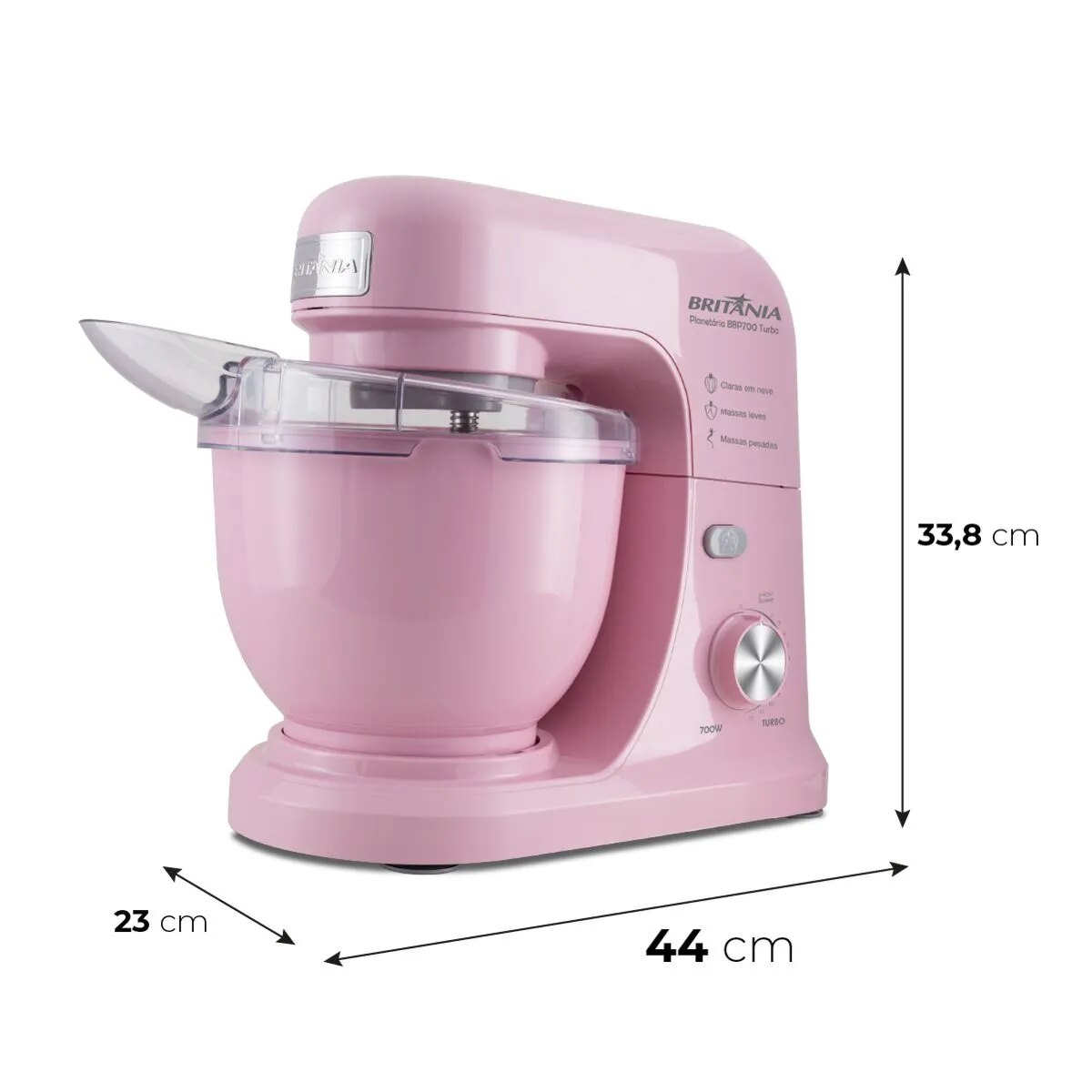 Batidora Planetaria Britania Bbp700v / Rosa 4 Lts. 700w-4