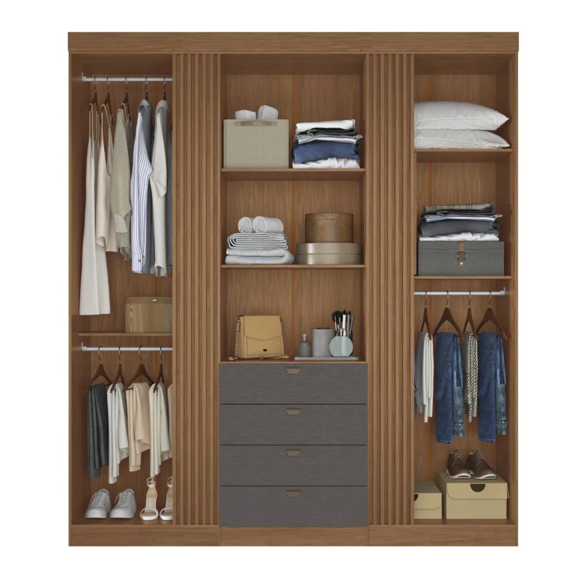 Placard Aurora / Jatobá- Grafito 4 Puertas-2