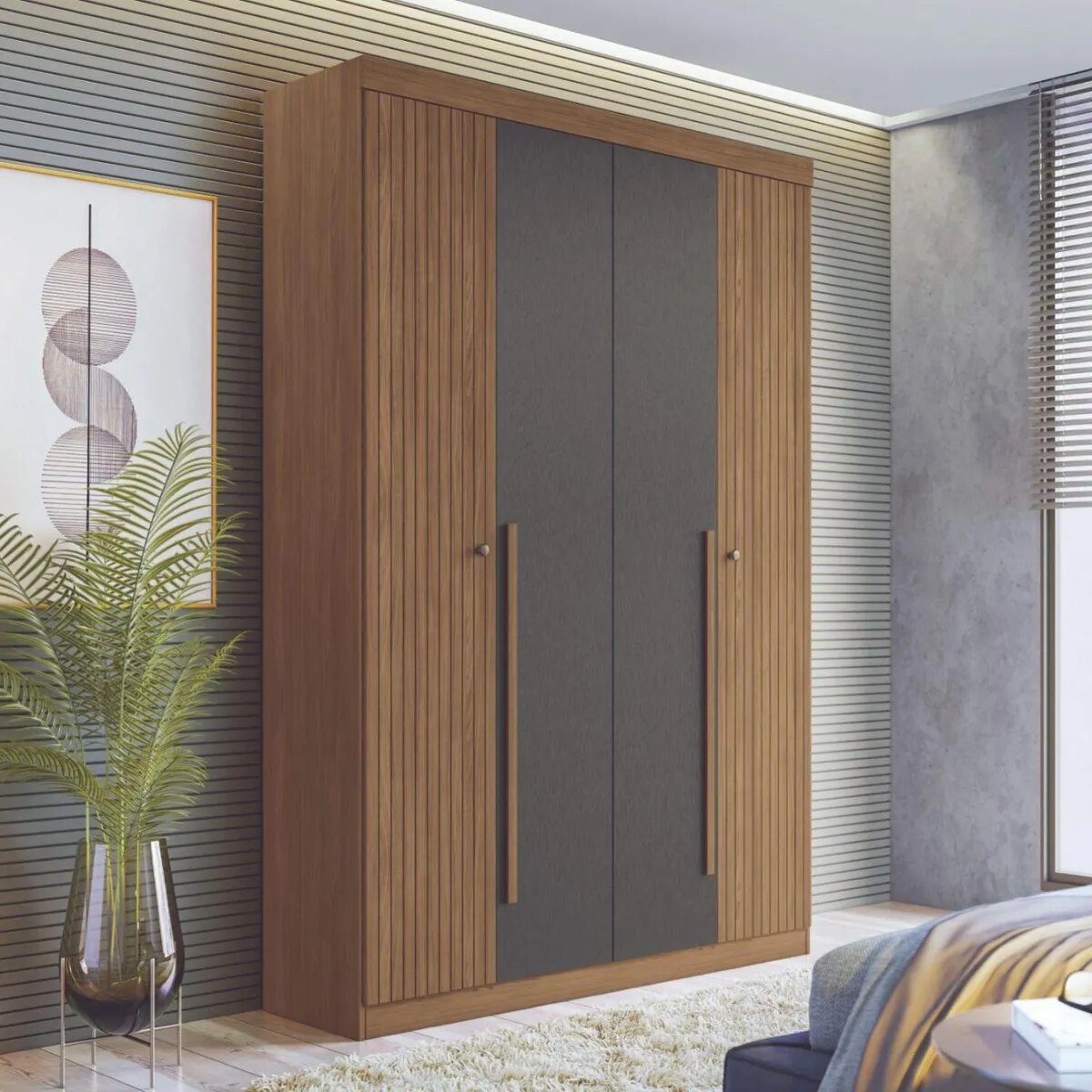 ROPERO BURITI 4 PUERTAS JATOBA/GRAFITO-3