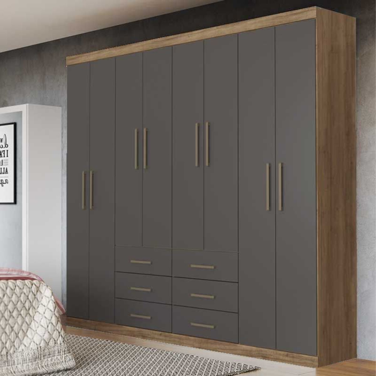 Placard Liverpool / Jatobá - Grafito 8 Puertas-1