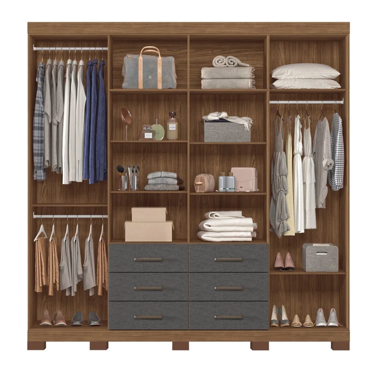 Placard Liverpool / Jatobá - Grafito 8 Puertas-2