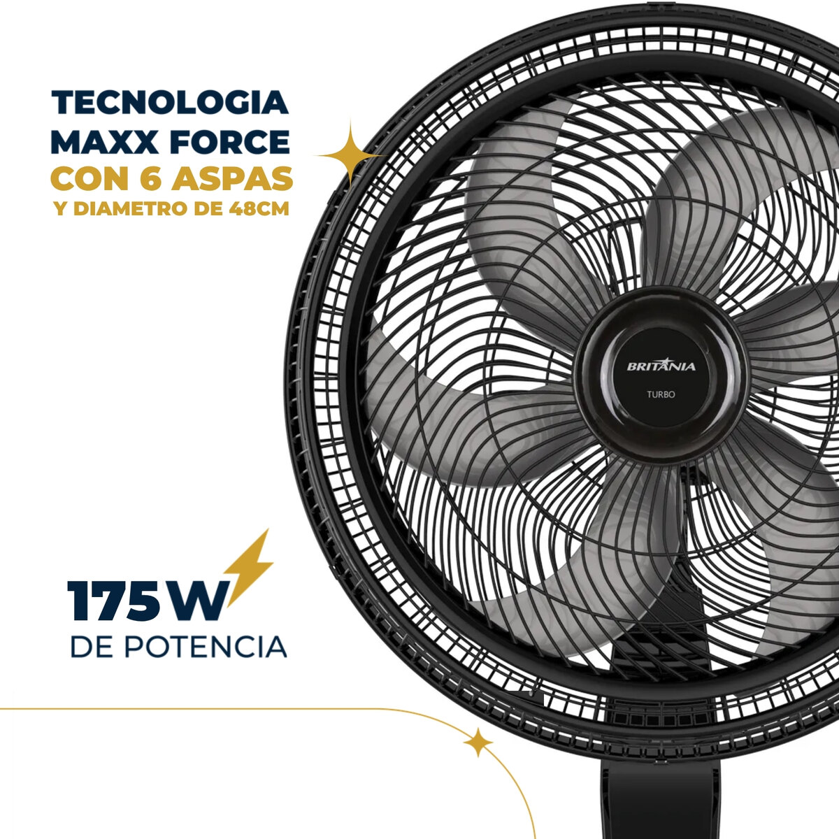 Ventilador de Pie Britânia BVT550 Maxx Force 175W 6 Aspas-4