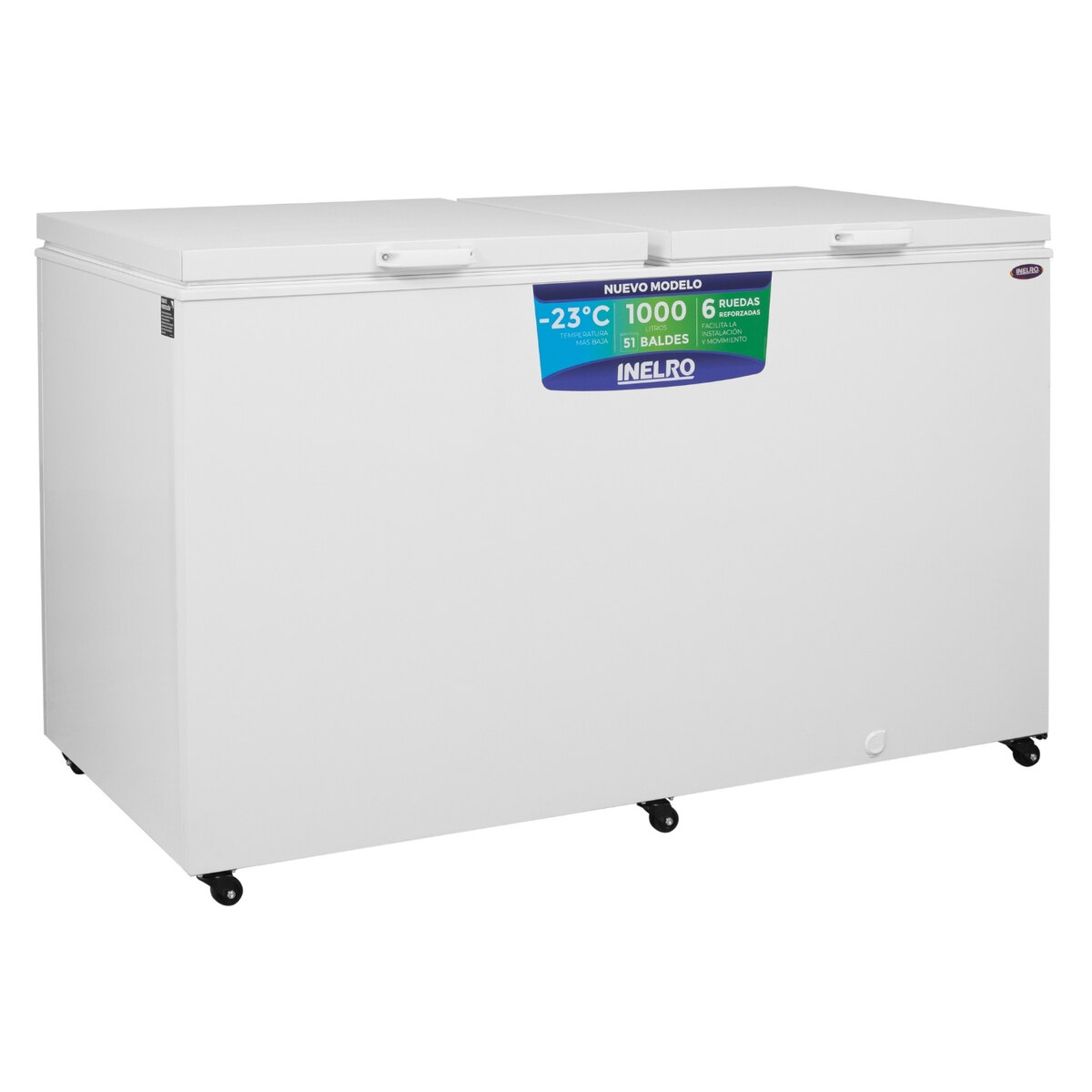 Freezer Comercial Inelro FIH-1000 937L 2 Tapas Blanco-1