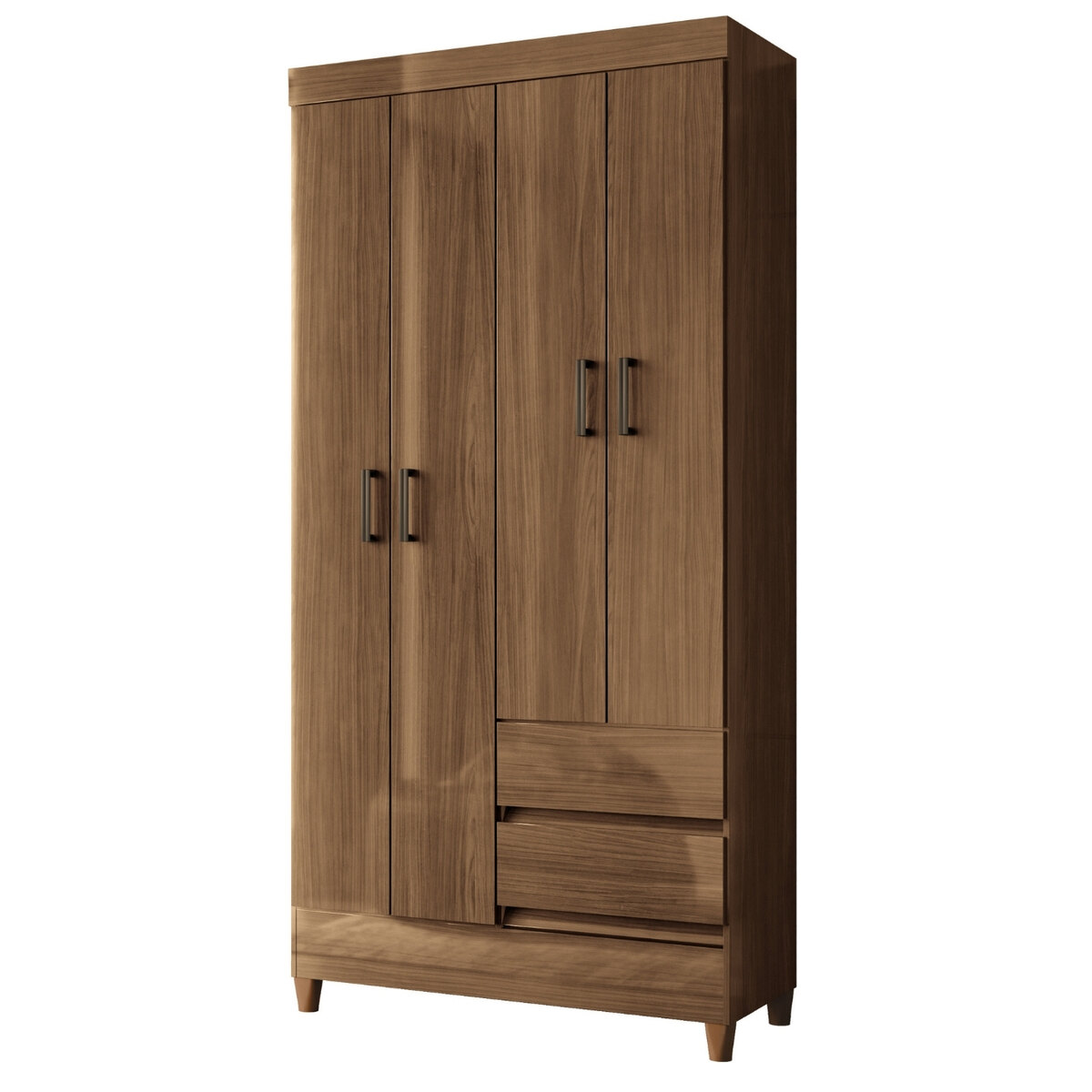 Placard individual con pies, 4 puertas y 2 cajones Jequitiba-1