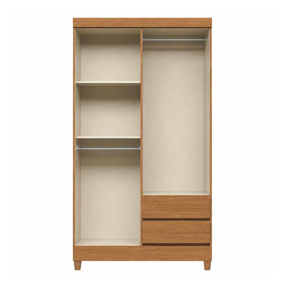Placard individual con pies, 4 puertas y 2 cajones Jequitiba-3