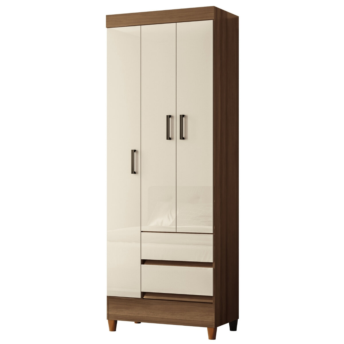 Placard Santos Andirá Fit 3.2 Beige 3 Puertas 2 Cajones-1