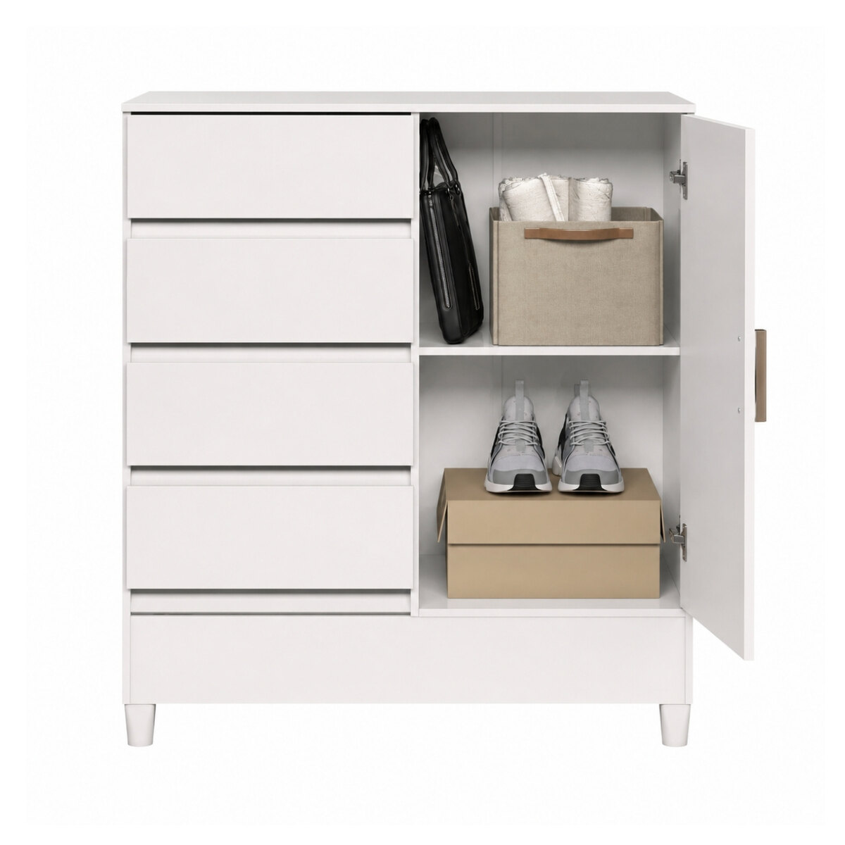 Cómoda Santos Andirá Fit 1.4 4 Cajones 1 Puerta Blanca-3
