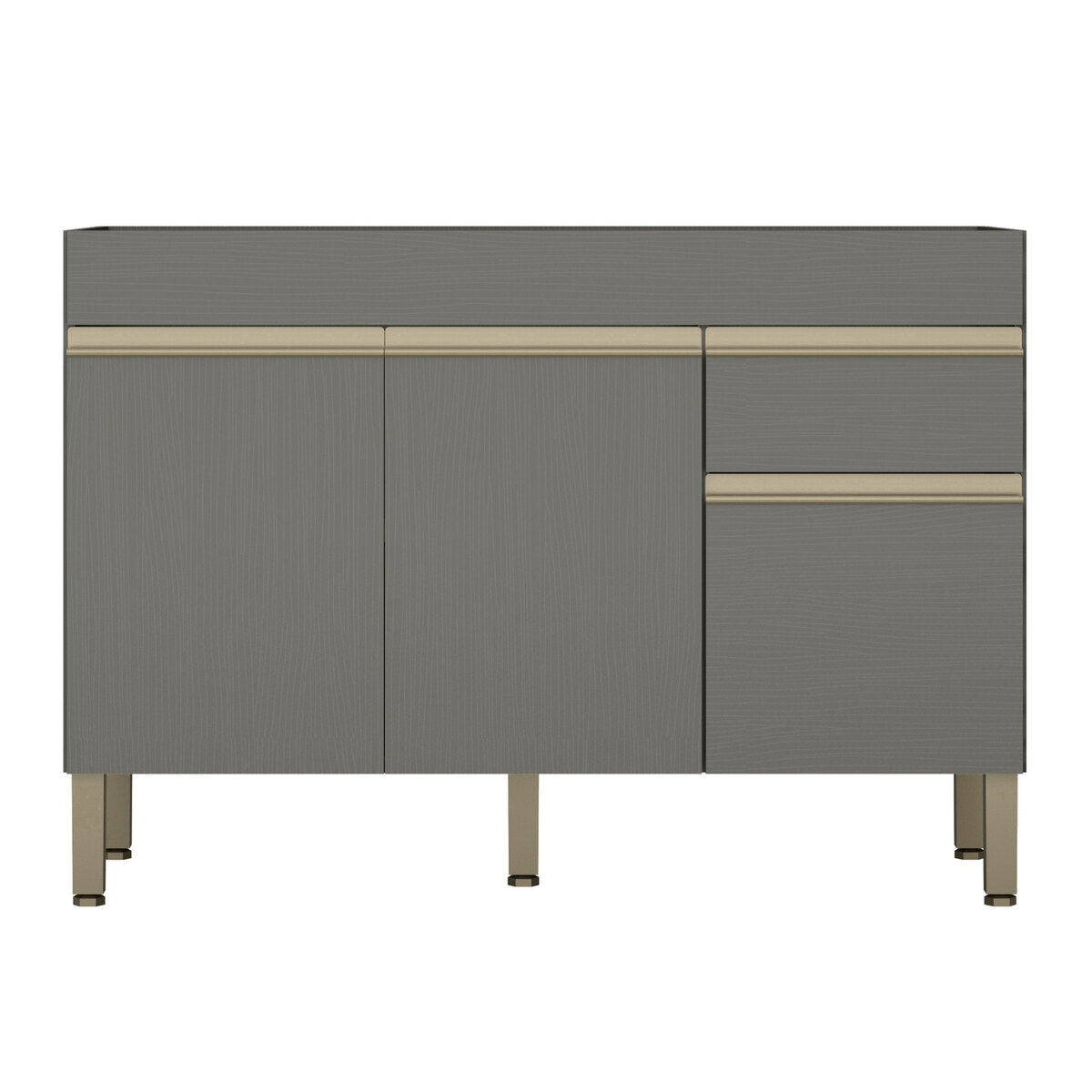 Bajo Mesada Cocina 3 Puertas + Cajón 120x85cm Gris- MDP-1