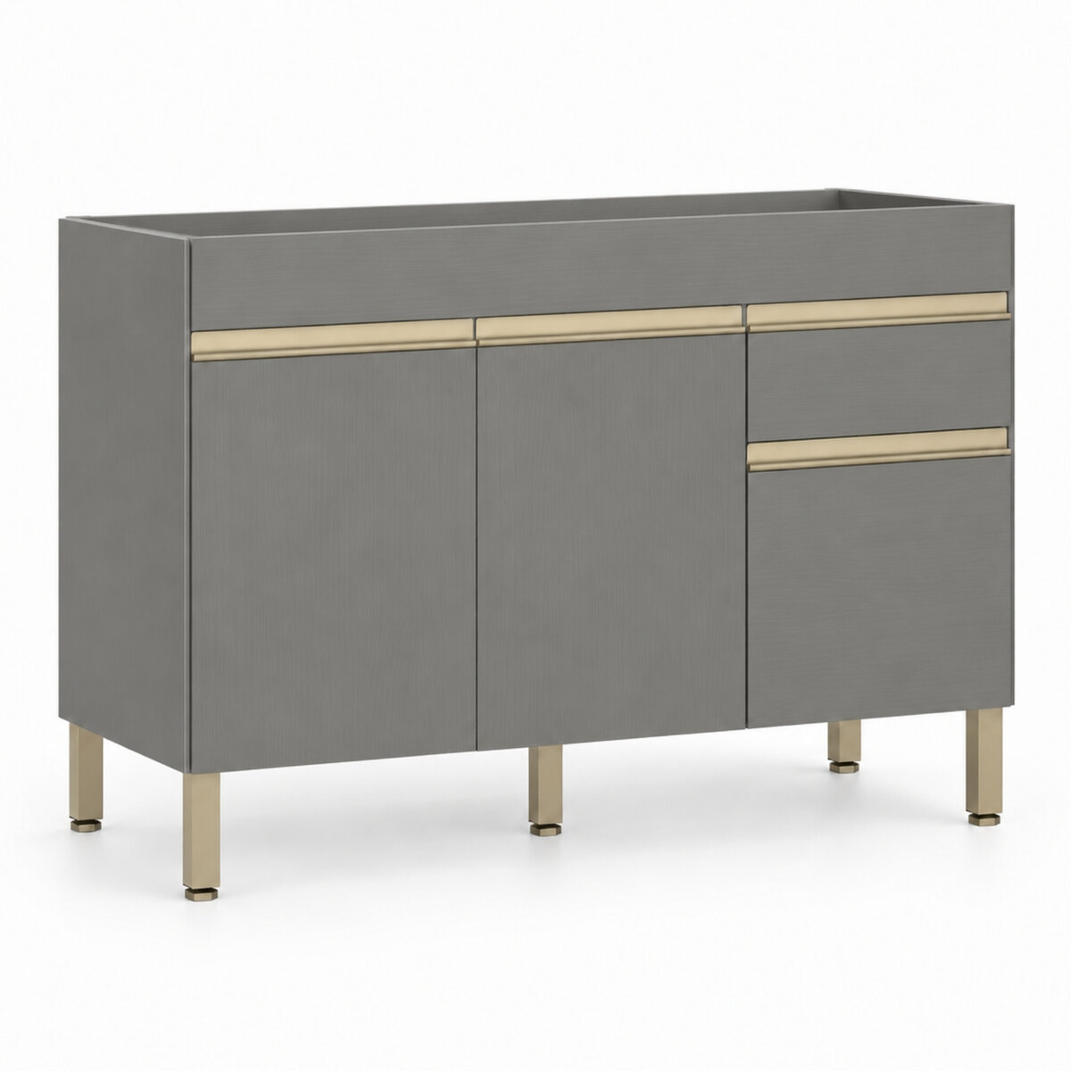 Bajo Mesada Cocina 3 Puertas + Cajón 120x85cm Gris- MDP-2
