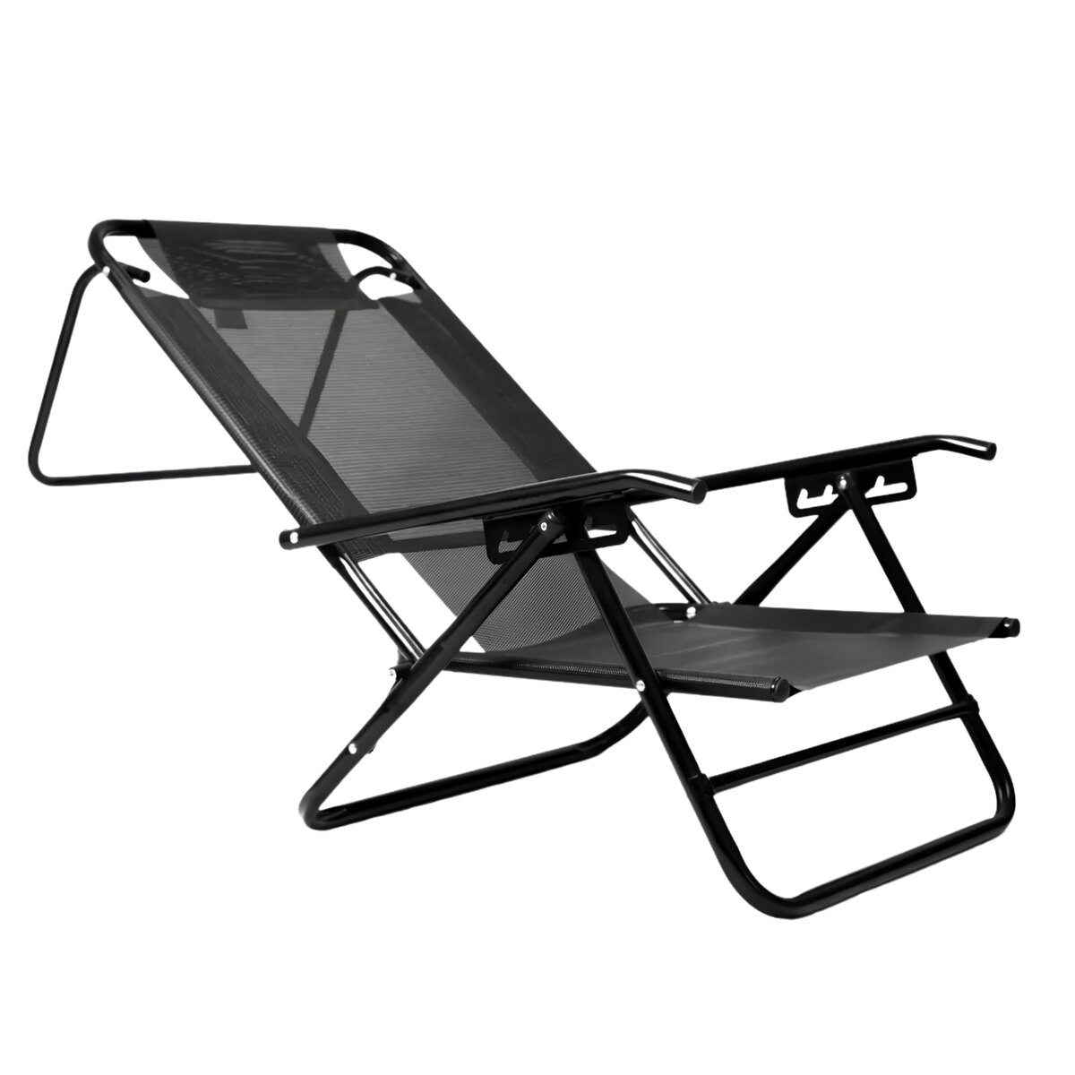 Reposera Descansar 80050 Black Aluminio Coversol 5 Pos-2