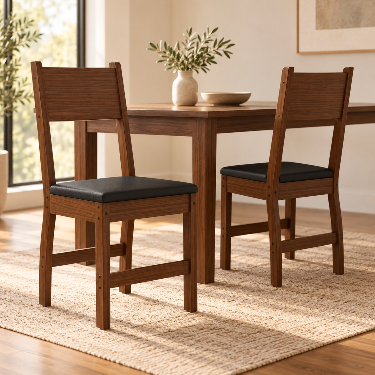 Sillas De Comedor Poliman Milano Améndoa Negro Pack X2