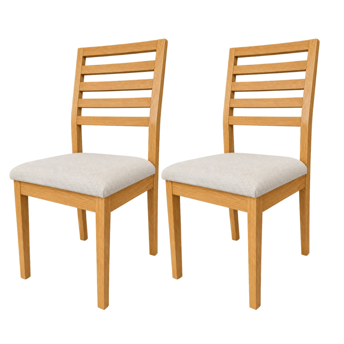 Sillas De Comedor Rogar Moderna Miel Beige Tapizadas X2-1