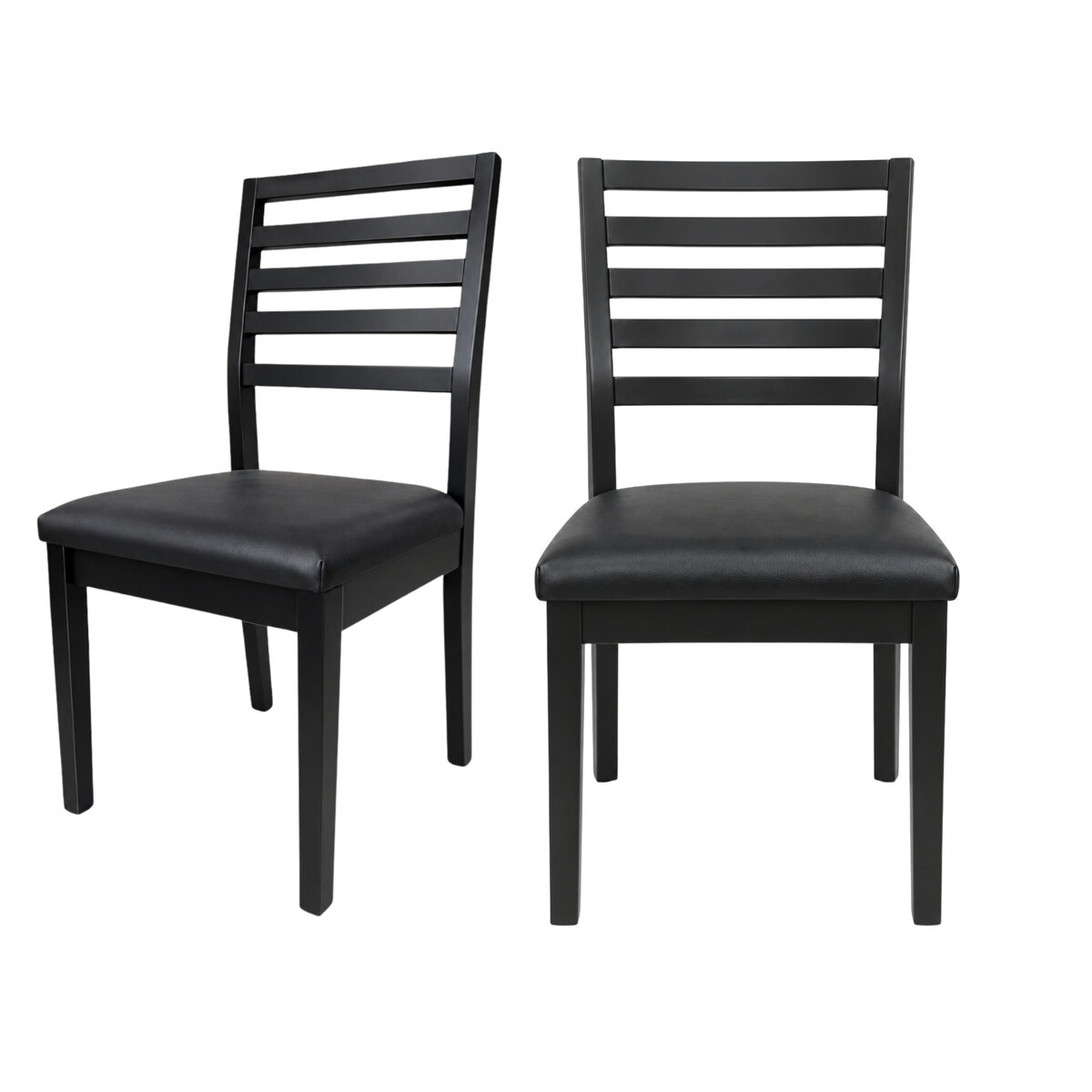 Sillas De Comedor Rogar Moderna Negras Tapizadas X2-1