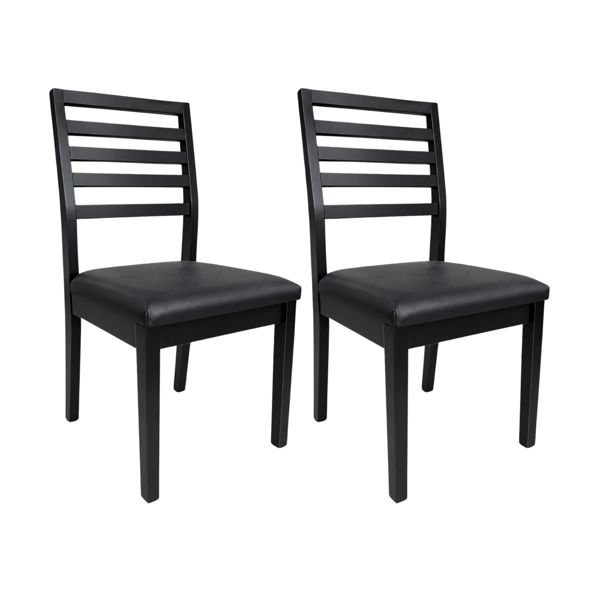Sillas De Comedor Rogar Moderna Negras Tapizadas X2-2