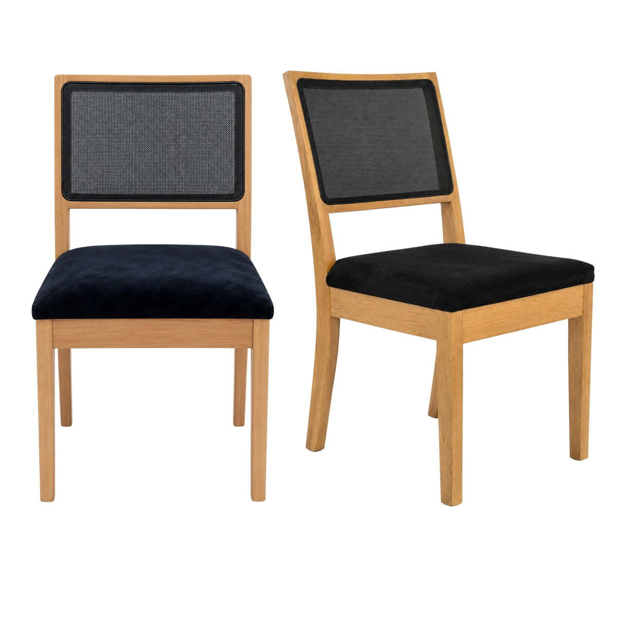 Sillas De Comedor De France Relax Madera Miel Negro X2-2