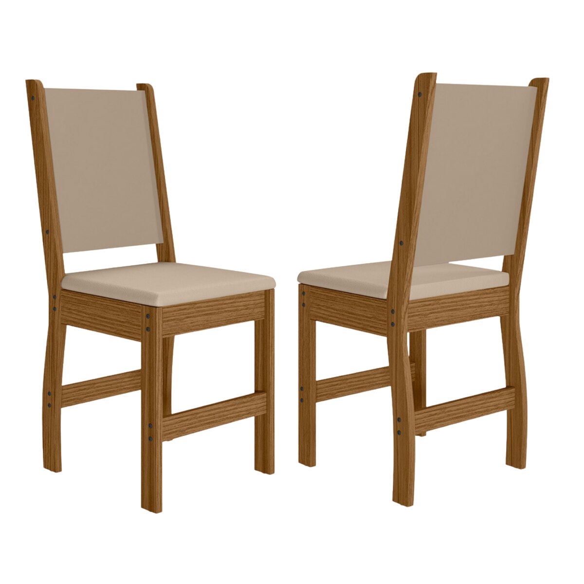 Set 2 Sillas Comedor Poliman Clara Madera Natural Beige-2