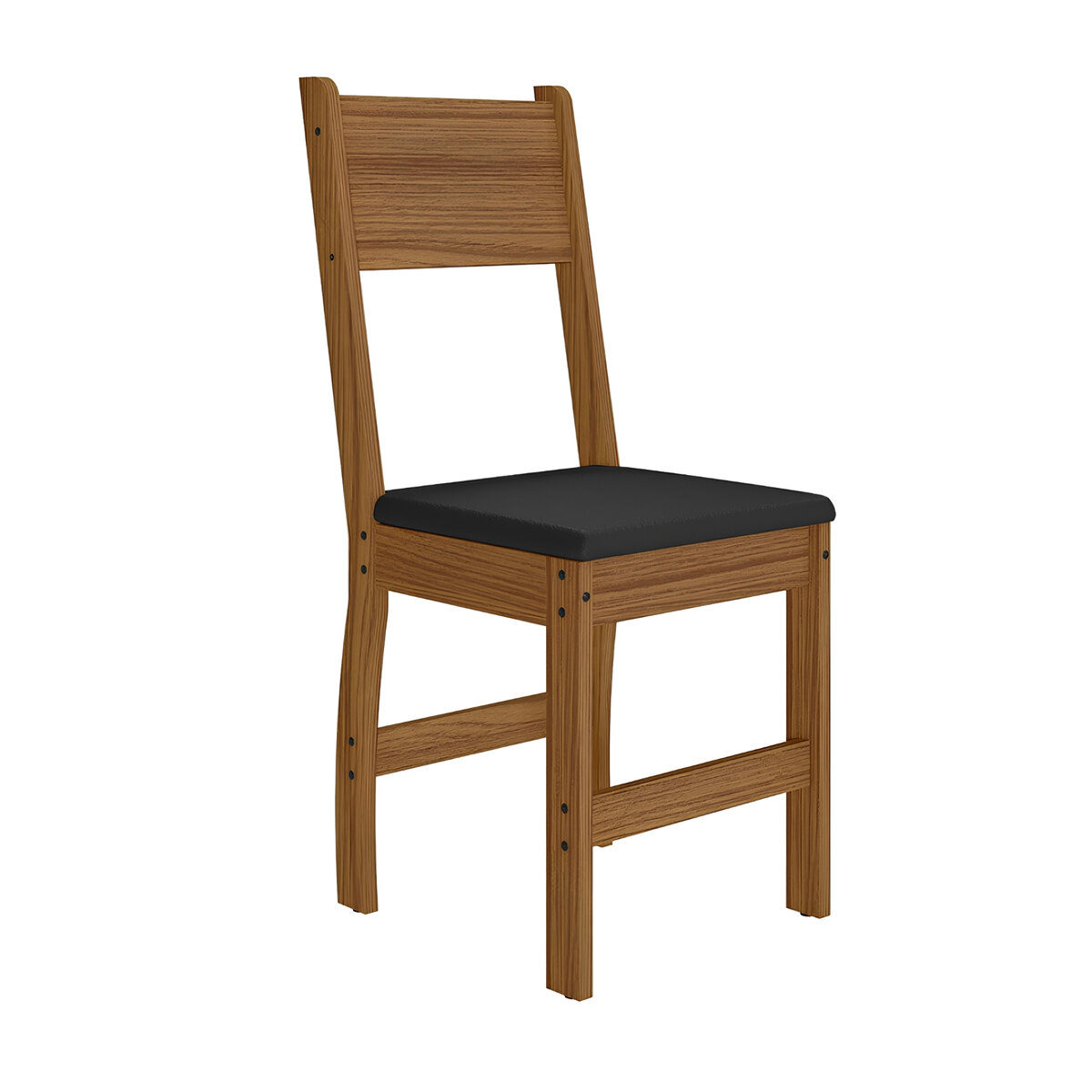 Set 2 Sillas Comedor Poliman Milano Madera Clara Negro-3