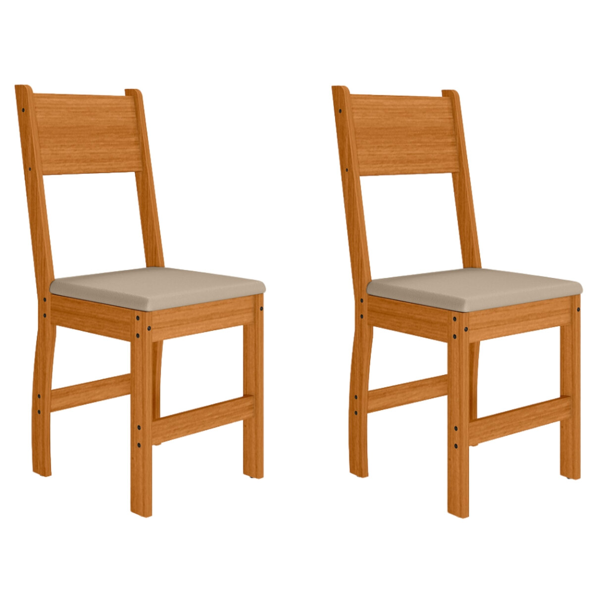 Set 2 Sillas Comedor Poliman Milano Madera Clara Beige-1