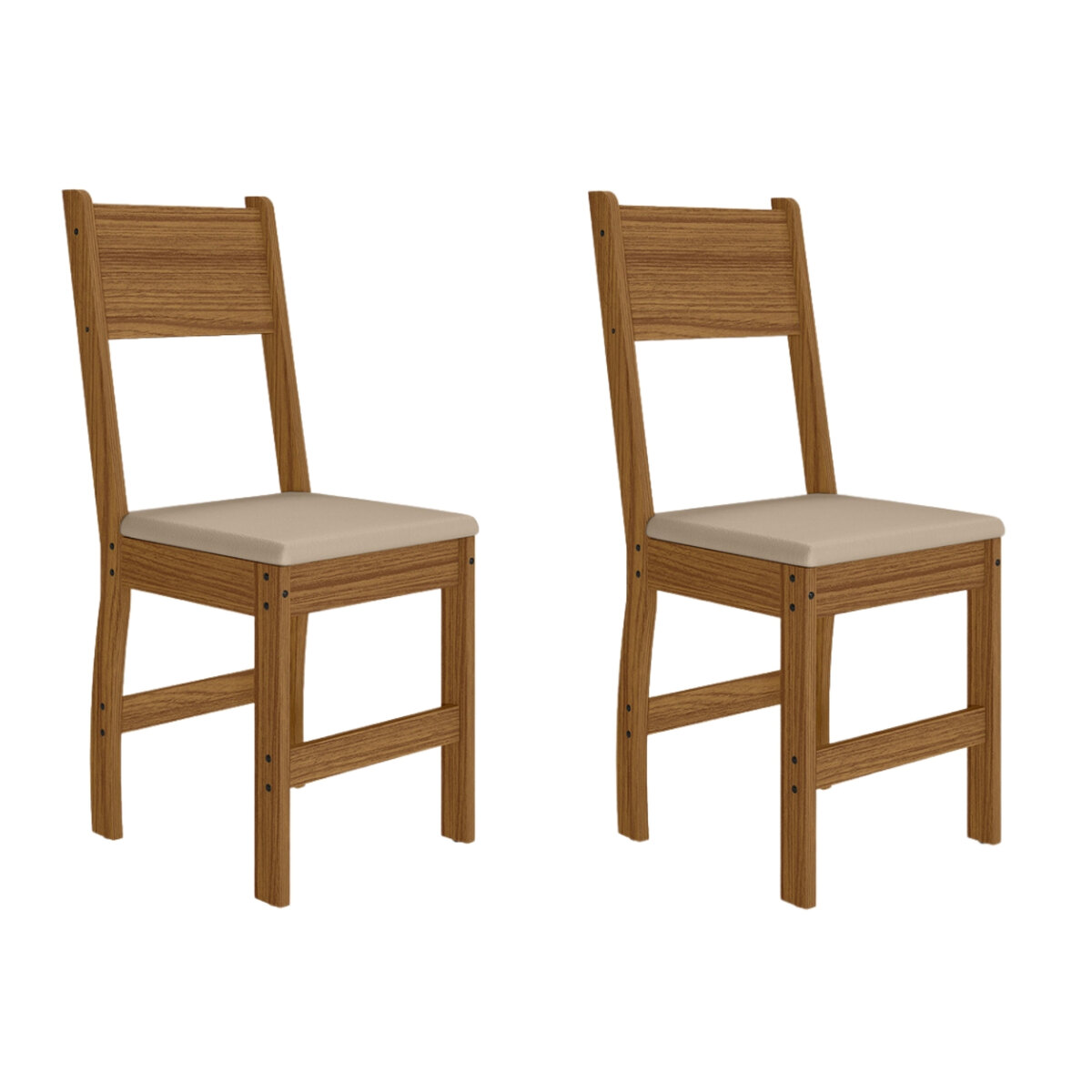 Set 2 Sillas Comedor Poliman Milano Madera Natural Beige-1