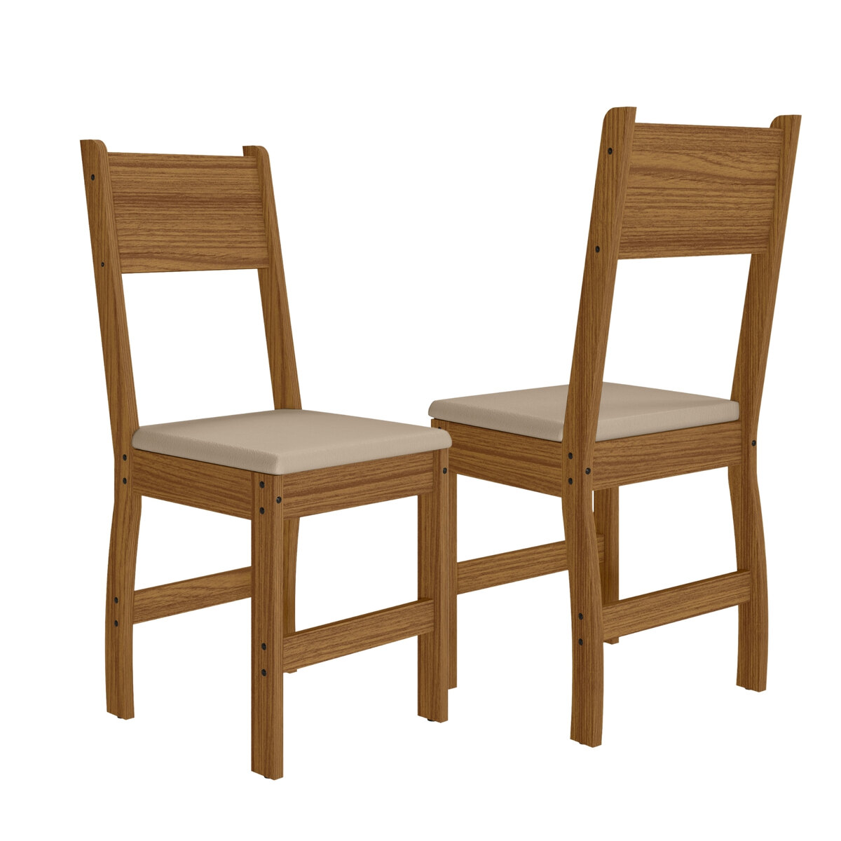 Set 2 Sillas Comedor Poliman Milano Madera Natural Beige-2